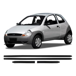 Jogo de Friso Lateral Borrachão Preto Ka 2000 2001 2002