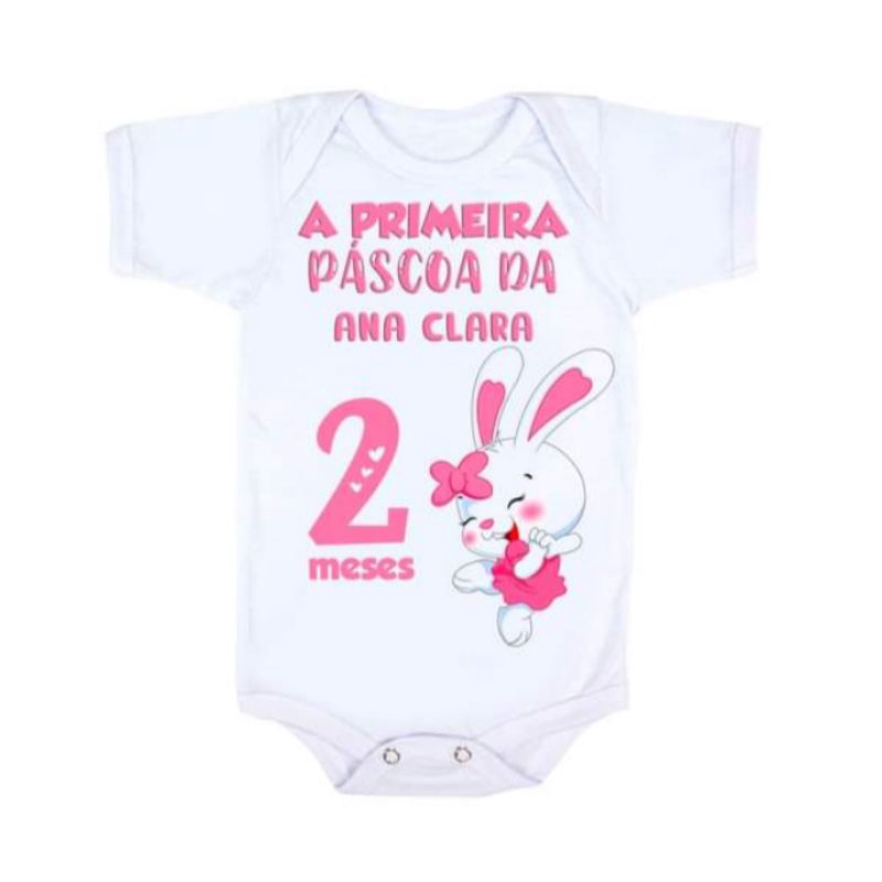 Body bebê roupa infantil Personalizada Mesversario Páscoa em Oferta na Shopee