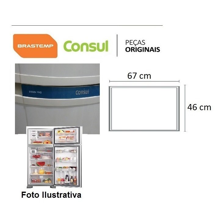 Borracha Congelador Brastemp / Consul Modelo Brm47 / Crm44