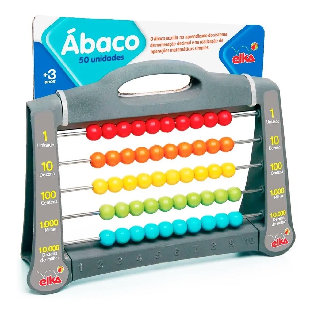 Brinquedos Educativos - Ábaco Aberto 50 bolinhas Em plastico