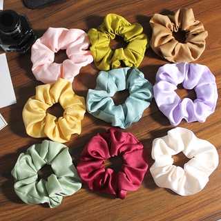 [Minleyaa] Anel Para Cabelo Matte Color Scrunchy Acessórios Simples Faixa Cor Sólida Feminino