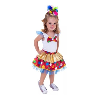 Fantasia Infantil Palhaça Palhacinha Menina Circo Festa Aniversário Carnaval em Oferta na Shopee