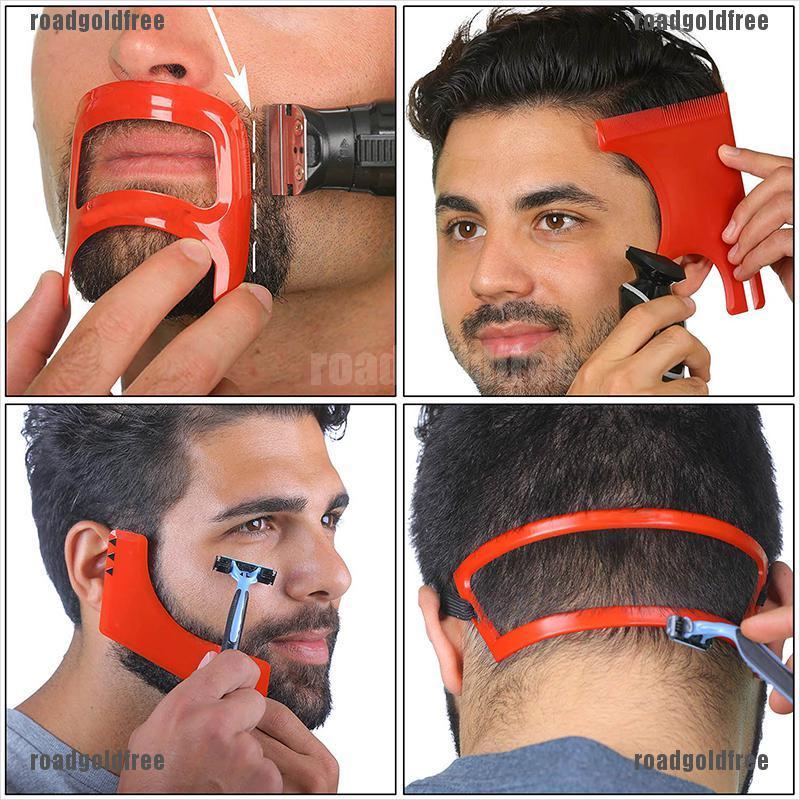 (Roadgodfree) 2 / 3 / 4pçs Kit De Molde De Barba Para Barba Masculina / Cabree Decote / Ferramenta Para Corte De Cabelo