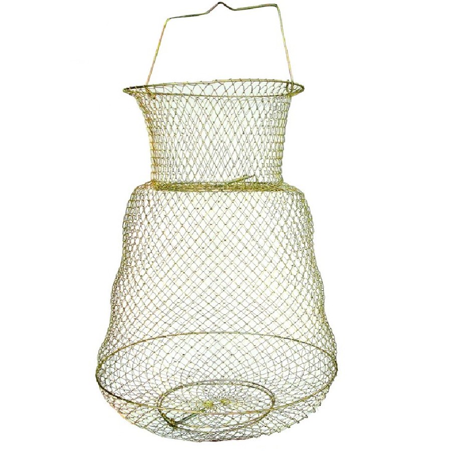Samburá de Arame Galvanizado de pesca Retrátil Sambura para peixe Metal Covo de Pesca Saco de Guarda Peixe 38x38cm