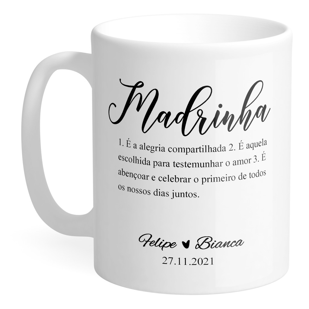 Caneca Madrinha | Padrinho Casamento Personalizada | Shopee Brasil
