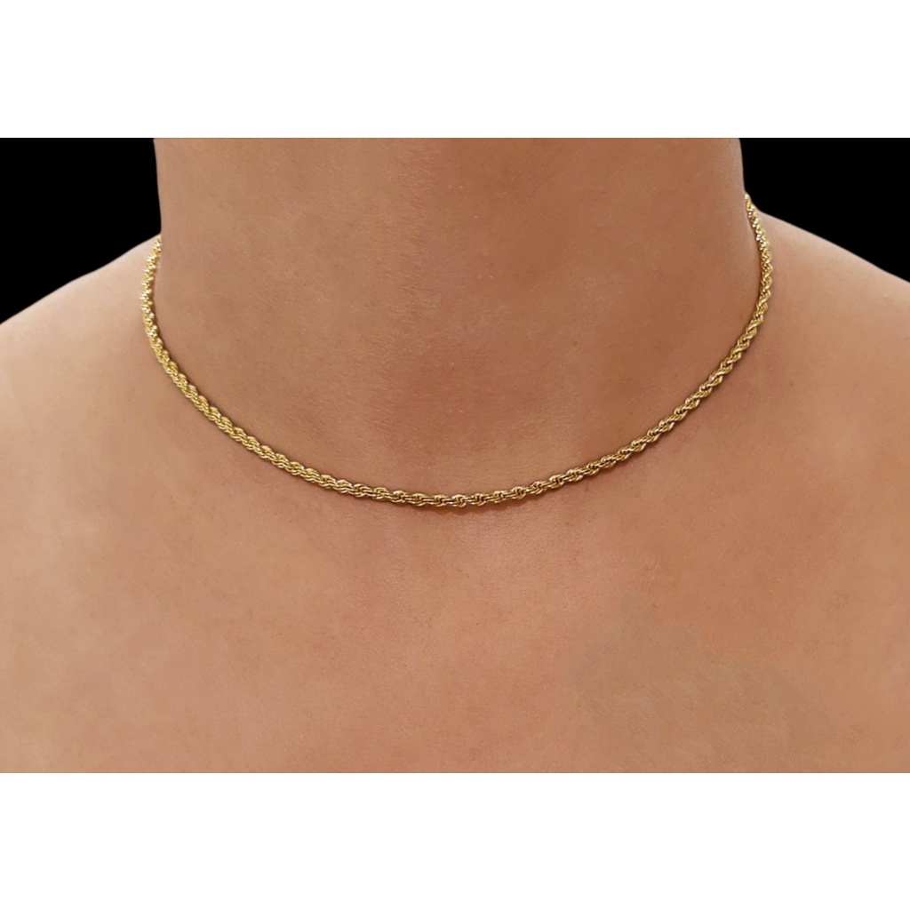 Colar Choker Dourada Cordão Baiano Folheado A Ouro 18K