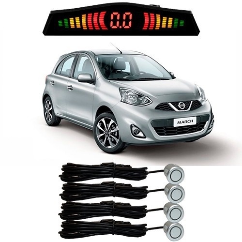 Sensor De Estacionamento Ré March Todos Os Modelos Prata em Oferta na Shopee