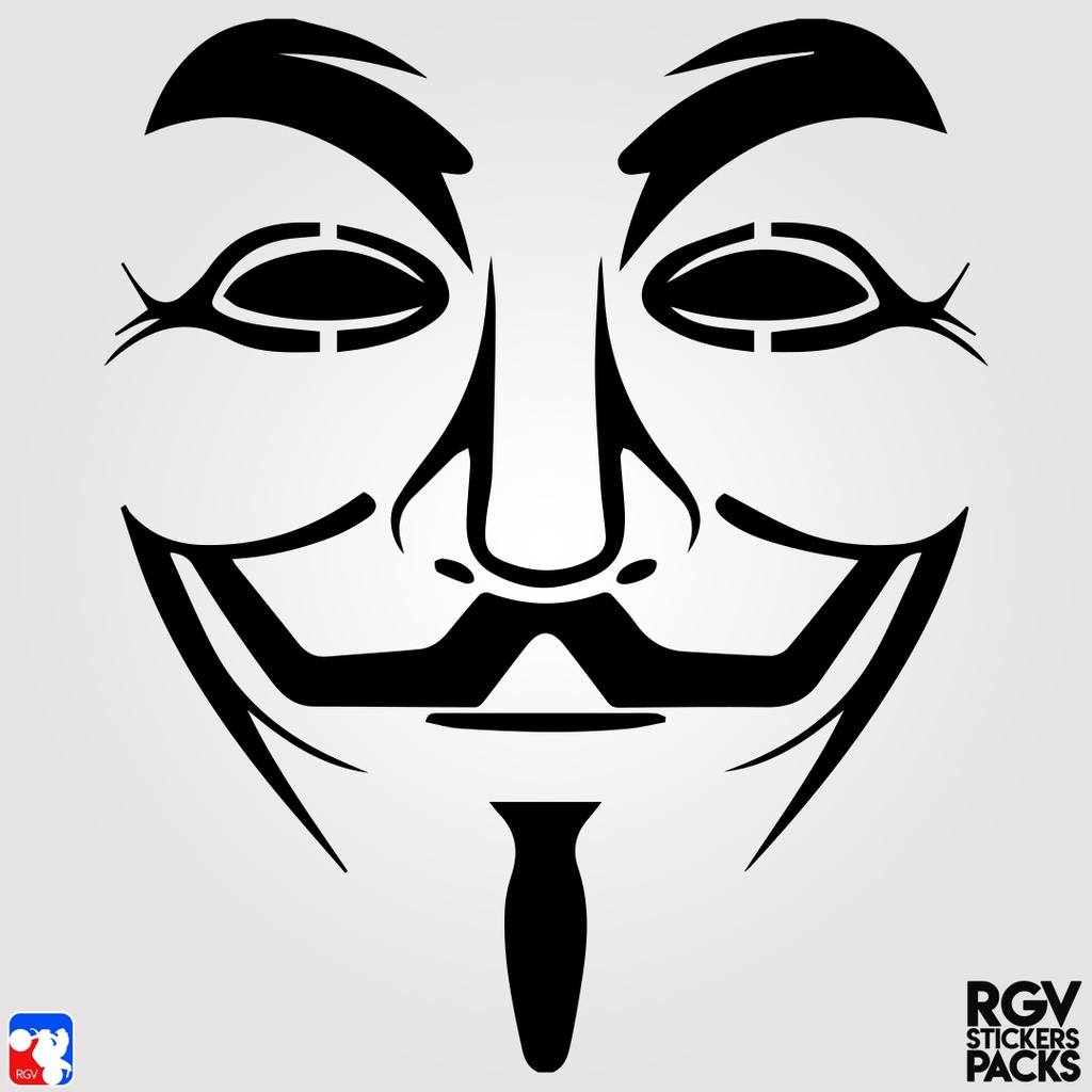 2 Adesivos Anônimos Mascara Minimalista Simples anonymous Hacker Premium Vinil em Oferta na Shopee