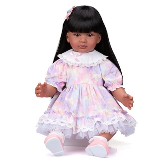 Npk 60 cm Reborn Criança Princesa Boneca Menina Em Bronze @ @ Ado Pele Corpo Macio Boneca Lifelike Real Toque Cuddly Boneca Bebê