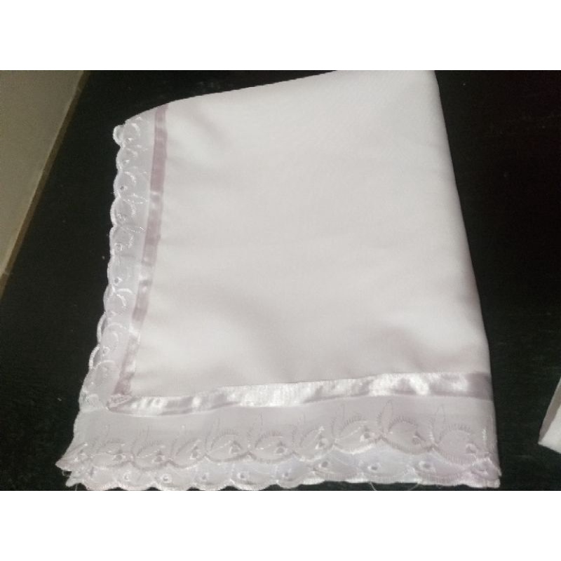 umbanda e candomble pano da costa com acabamento bordado ingles e fita cetim em Oferta na Shopee