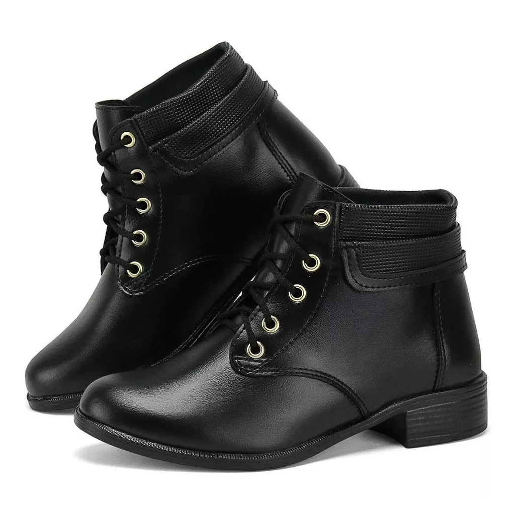Coturno Feminino Bota Confortável Botinha Lançamento Outono Inverno Em Promoção