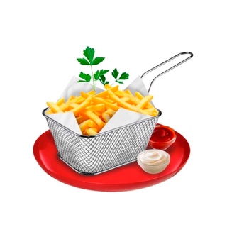 Mini Cesto Para Frituras Servir e Decorar Restaurante Petiscos Batata Nugget