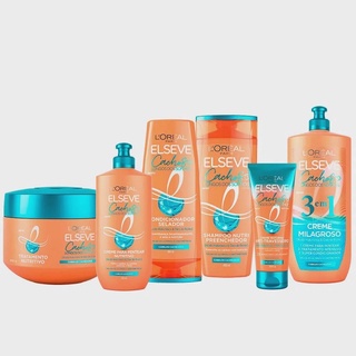 Kit Elseve Cachos Longos dos Sonhos 400ml - Sh + Cond + Cr Noturno + Creme 3 em 1 + Cr de Tratamento e Cr de Pentear