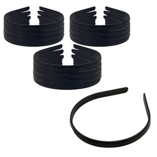 Kit 36 Tiara Arco Arquinho Plástico Forrar/Encapar/Costumizar Simples Preta Lisa - 10mm / 1cm em Oferta na Shopee