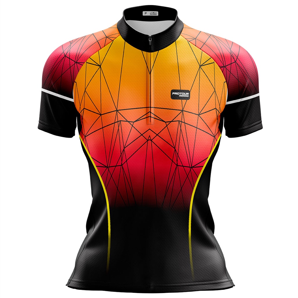 Camisa Ciclismo Feminina Dry Fit com Proteção UV Bike MTB Speed Por do Sol