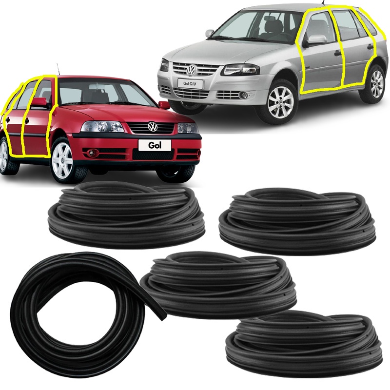 KIT Borrachas Vedação das 4 Portas e 1 Porta Malas Volkswagen GOL Parati G2 G3 G4 G5 G6 G7 G8 1995 1996 1997 1998 1999 2000 2001 2002 2003 2004 2005 2006 2007 2008 2009 2010 2011 2012 2013 2014 2015 2016 2017 2018 em Oferta na Shopee