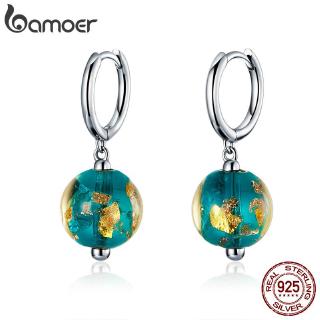 Bamoer Fantasia Vidro Oscila O Brinco Para Feminino Autêntica Prata 925