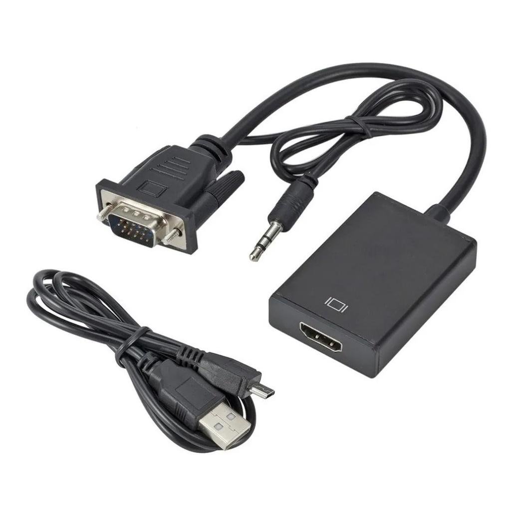 Vga Macho Para Hdmi Fêmea Adaptador Conversor De Vídeo 1080 P Com Cabo De Áudio