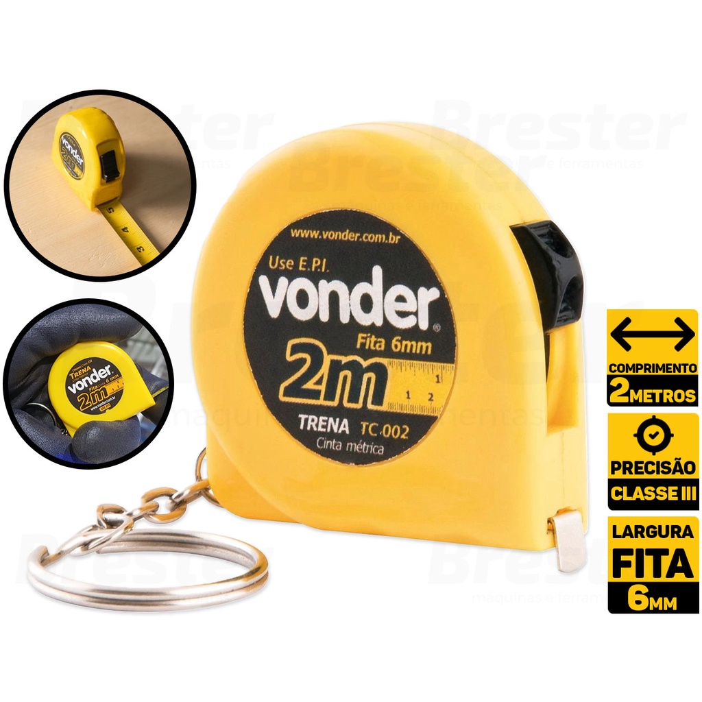 Trena Chaveiro Aço Bolso Pequena 2 Metros Vonder em Oferta na Shopee