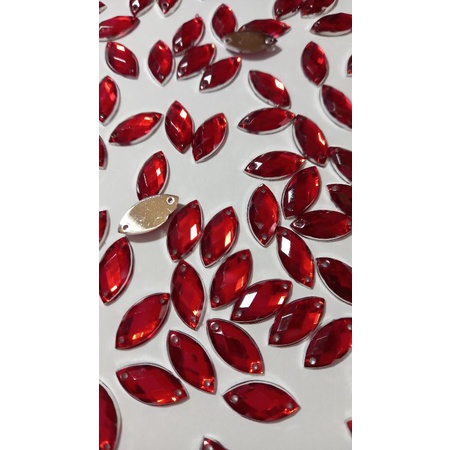 Chaton navete vermelho brilhante 15x7mm pacote a escolher