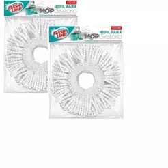 Kit 2 Refil Microfibra 16cm para Mop Giratório Esfregão Pró 3 em 1 360 Flash Limp RMOP8210