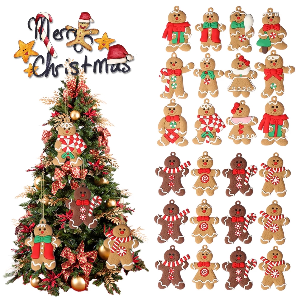 12 Pçs / Conjunto Mini Boneco De Gengibre / Árvore De Natal Com Cordão /  Decoração De Ano Novo / Boneco De Neve / Rena / Decoração De Natal | Shopee  Brasil