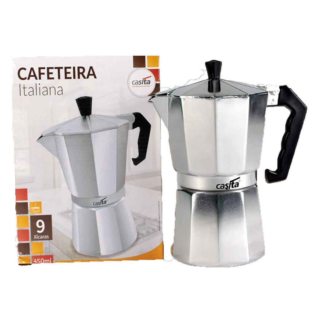 Cafeteira Italiana Moka 9 Xicaras Aluminio 450ml Café Expresso