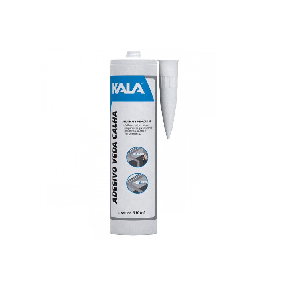 Adesivo Veda Calhas PU Selagem Rufos Telhas e Metal Kala 253ml/400g