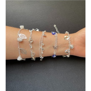 Kit 4 Pulseiras Banhada à Prata 925 - Feminina Sortidos