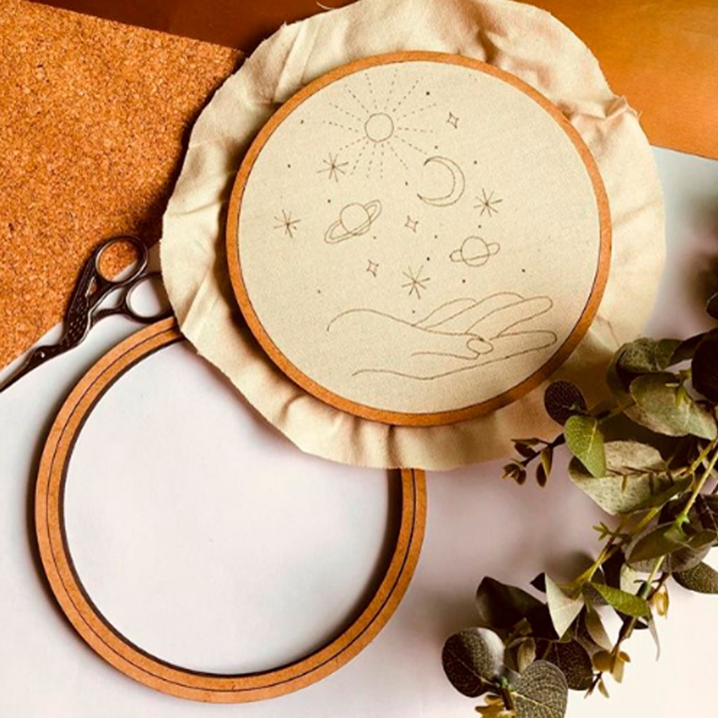 Bastidor de madeira mdf de 8cm a 22cm para Bordado, Macramê e Artesanato - Monte seu kit! 10cm 12cm 14cm 16cm 18cm 20cm