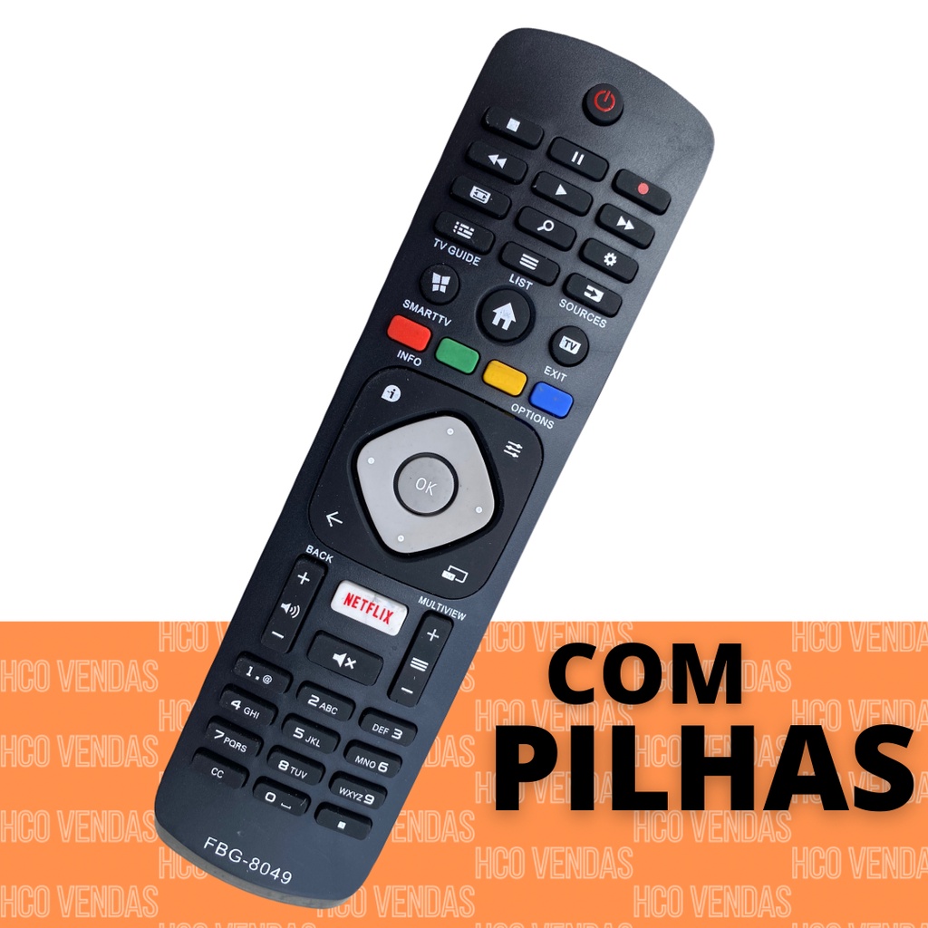Controle Tv Philips Smart com Netflix 8049