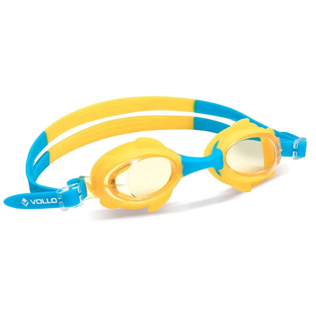 Óculos de Natação Júnior Shark Fin Vollo Azul/Amarelo