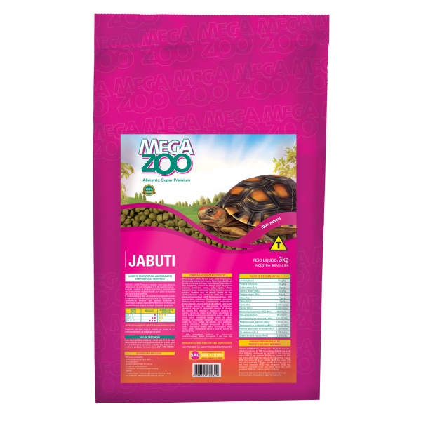 Ração Extrusada Super Premium Para Jabutis 3Kg - Megazoo