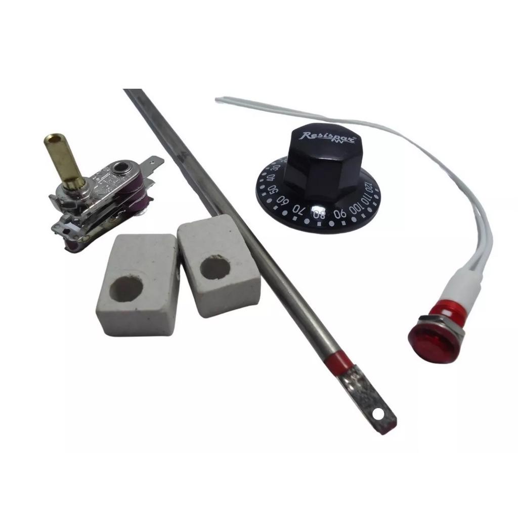 Termostato + Botão + Resistencia + Lâmpada Estufa 220v
