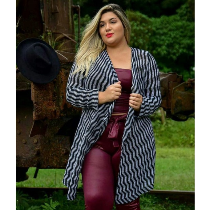 Kimono Tricot Tricô Cardigan Moda Plus Size Inverno Meia Estação Cardigan Plus Size Cumprido, Casaquinho Feminino