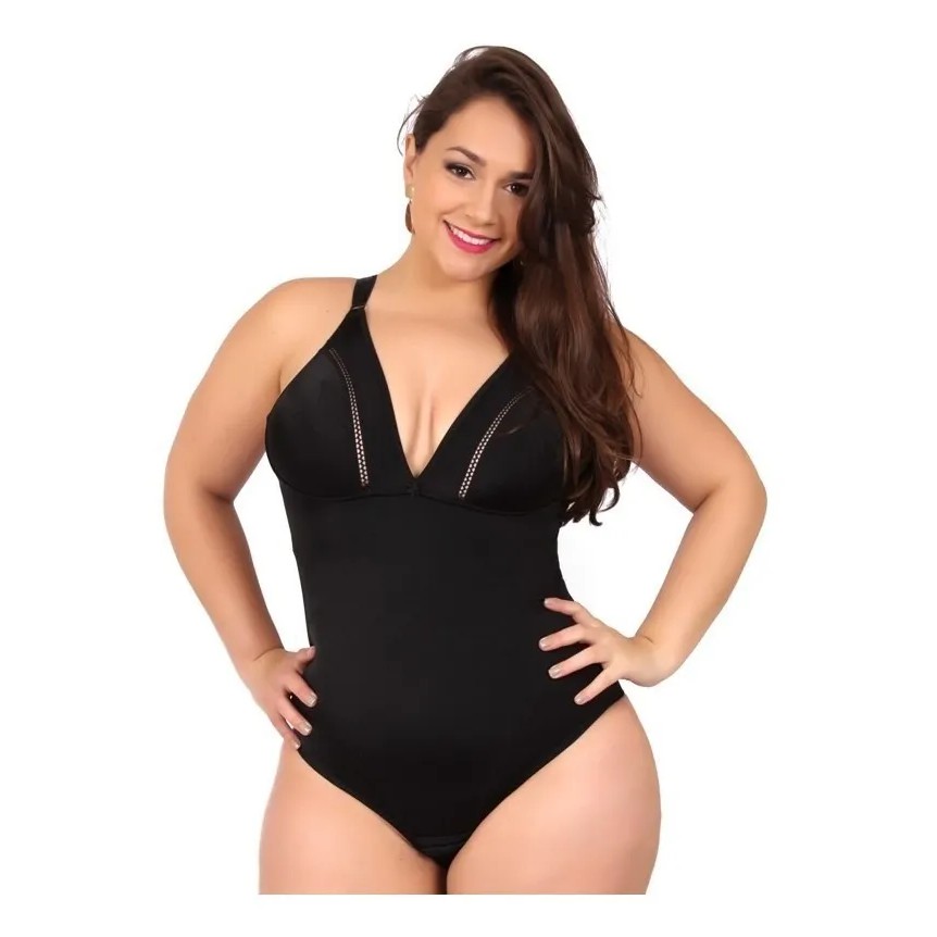 Body Modelador Forte Compressão Sustentação S/ Bojo Feminina