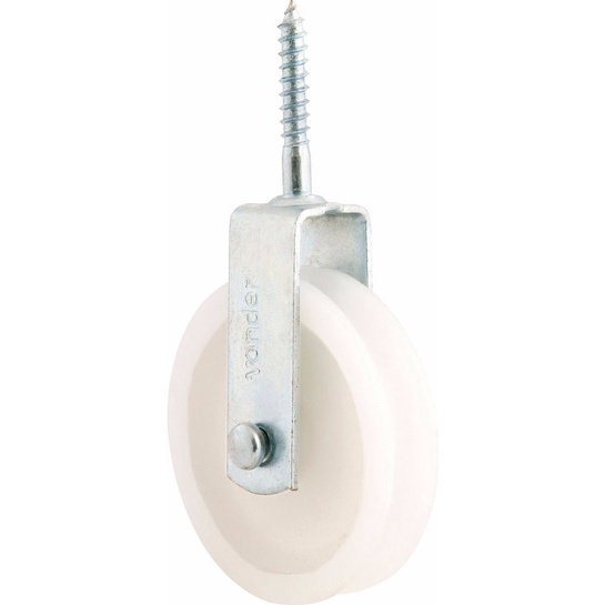 Roldana Branca Plastica Com Parafuso 4cm