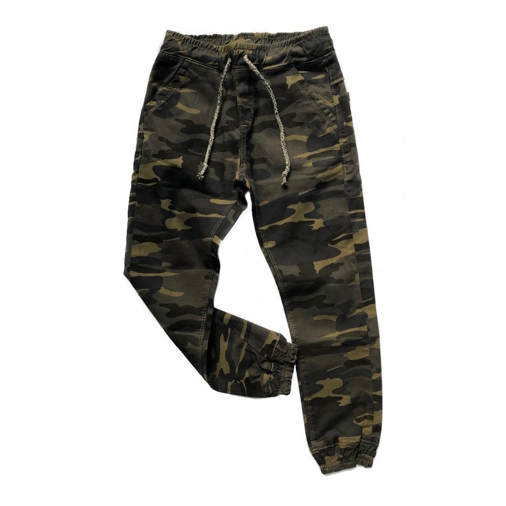 calça jogger camuflada infantil