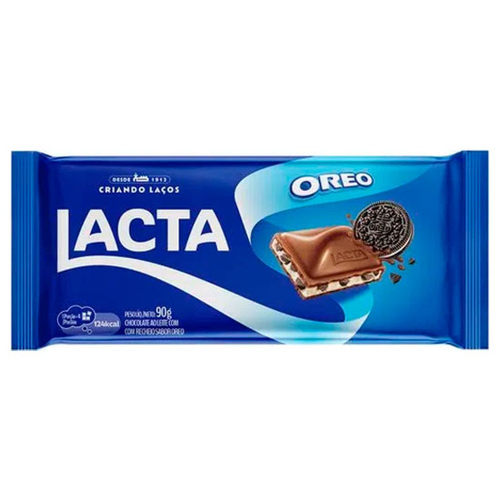 Tablete de Chocolate Ao Leite Recheio Oreo 90g - Lacta