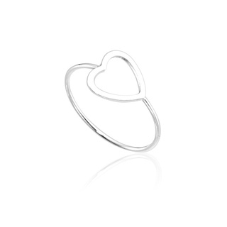 Anel De Prata 925 Feminino, Legítima, Maciça, Modelo Coração, Delicado 100% Prata em Oferta na Shopee