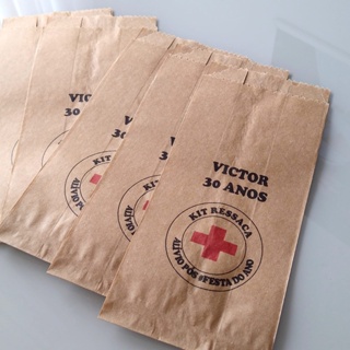 40 saquinhos de kraft personalizados - Modelo 28 em Oferta na Shopee
