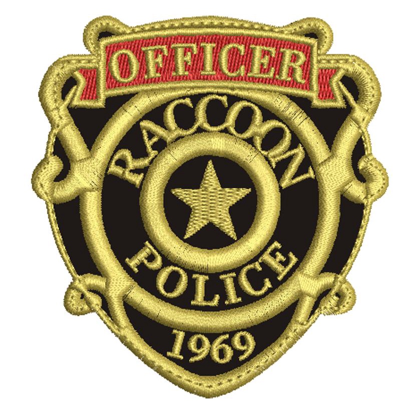 Patch 8,8x8,2cm bordado cosplay Police Raccoon city officer com ...