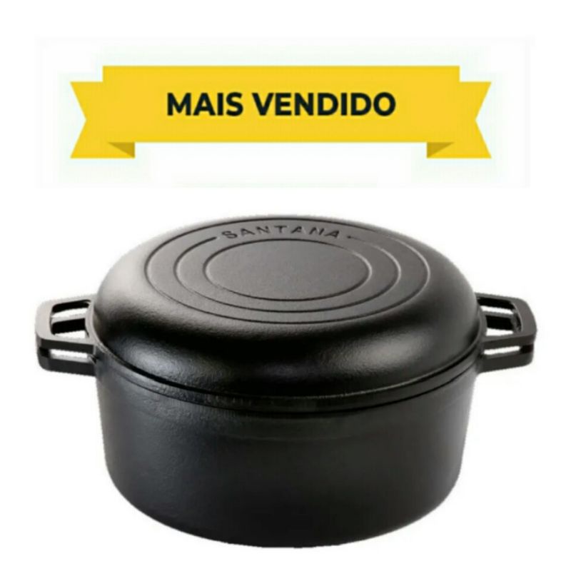 Panela Holandes ( PROMOÇÃO ) Ferro 2 em1 (caçarola e frigideira) Assar Pães Caseiros !