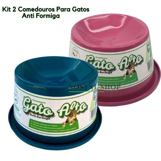 Kit 2 Comedouro para gato elevado postura correta Comedouro anti formiga para gatos em Oferta na Shopee