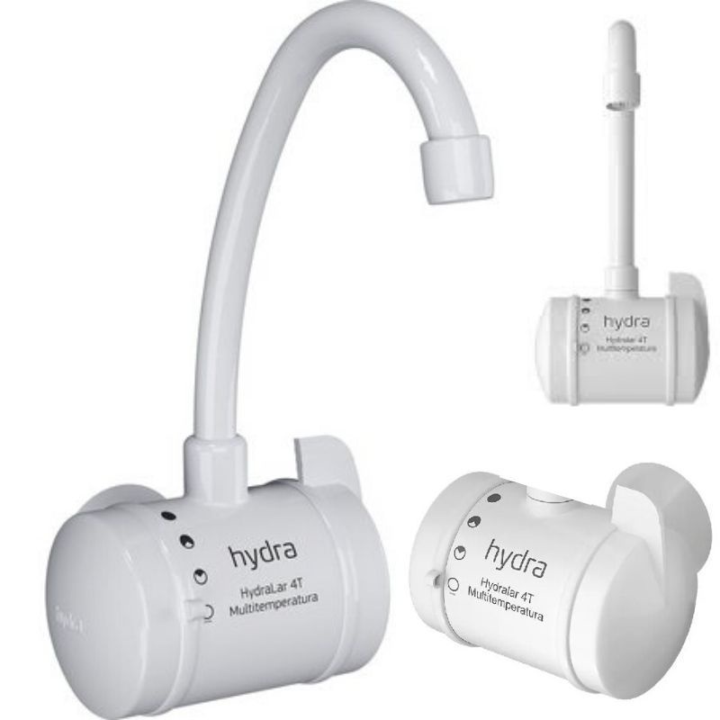 Torneira Elétrica para Parede de Cozinha Hydralar 4 Temperaturas 127V / 220V Branco Hydra