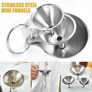 Conjunto De 3pcs Para Especiarias De Óleo Essencial Líquido Pequenos Funis De Cozinha De Metal De Aço Inoxidável