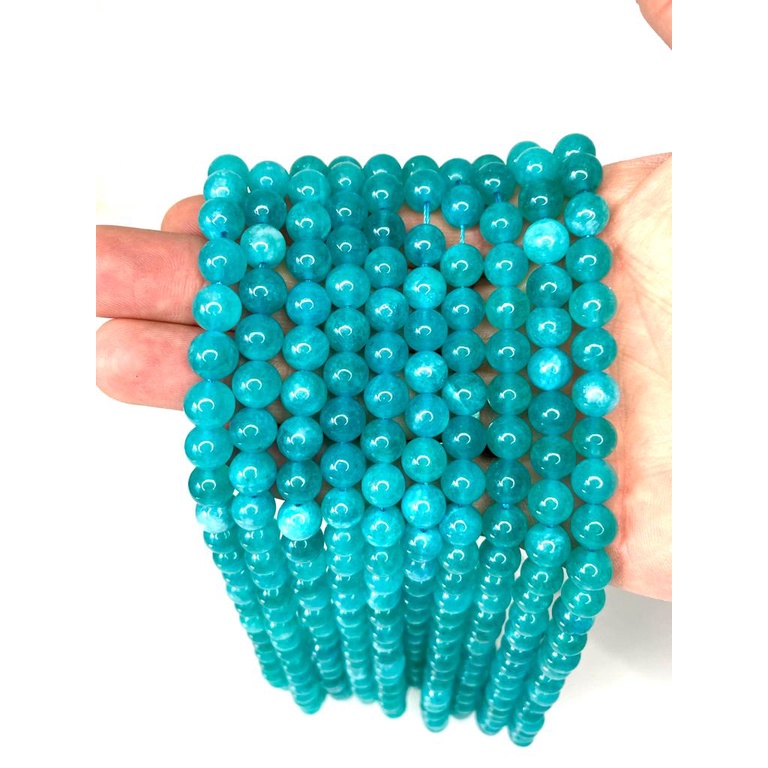 Fio Jade Turquesa Pedra Natural 8 mm Aprox. 46 Conta c/ NF em Oferta na Shopee