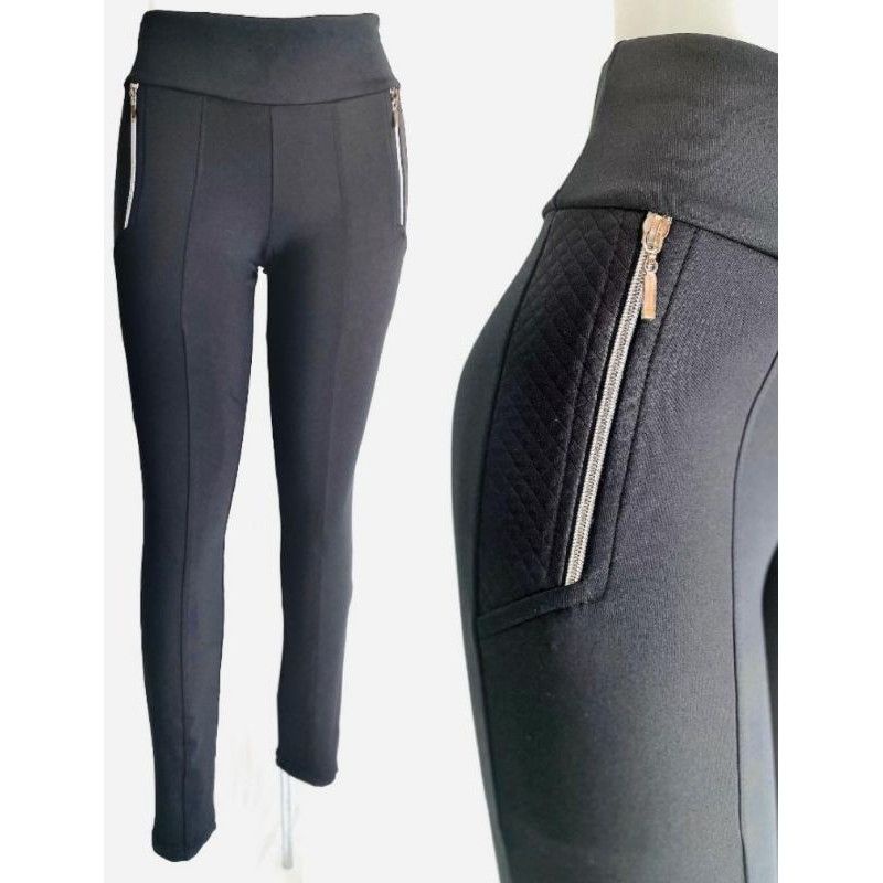 Calça Legging feminina Montaria Preta Calça Grossa Calça modeladora calça de Ziper Calça cintura alta