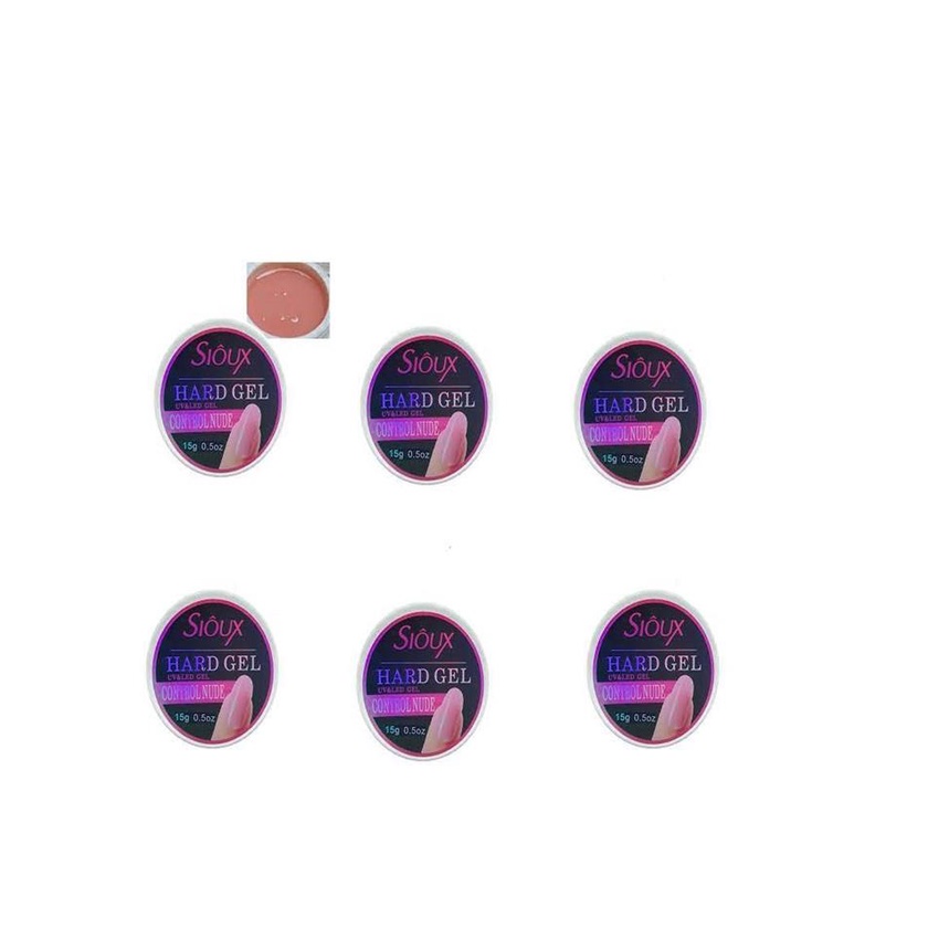 Kit Com 6 Geis Sioux Hard D&Z 15g  Para Unhas Gel Alongamentos Acrigel Fibra Profissional