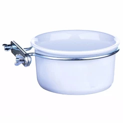 Comedouro Bebedouro Pote Tigela de Porcelana com Suporte Arara Alimentação Ração Farinhada Sementes